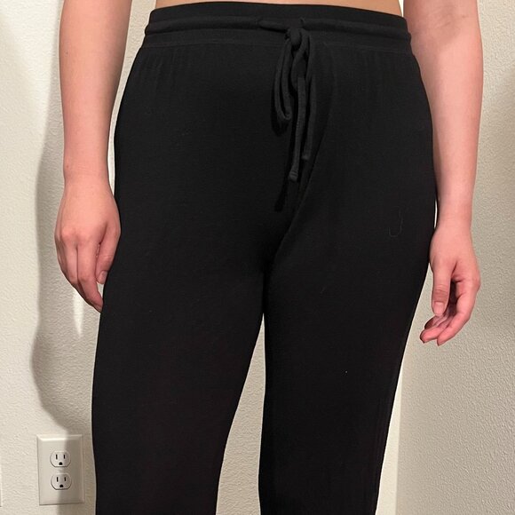 Breathable Black Lounge Flare Pants - Picture 1 of 3